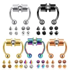 Кольцо с клипсой из нержавеющей стали 316L в нос, ненастоящее кольцо в виде подковы с магнитной перегородкой, ювелирное изделие без пирсинга для девушек