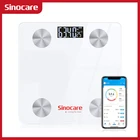 Весы Sinocare, Bluetooth, напольные, для измерения жировой массы тела, воды, мышечной массы, ИМТ, светодиодный дисплей, для ванной