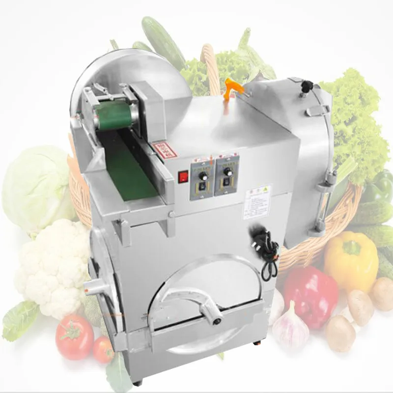 

Commercial Automatic Double Head Vegetable Cutting Machine For Dice Cut Into Sections Slice Multifunction Vegetable Cutter