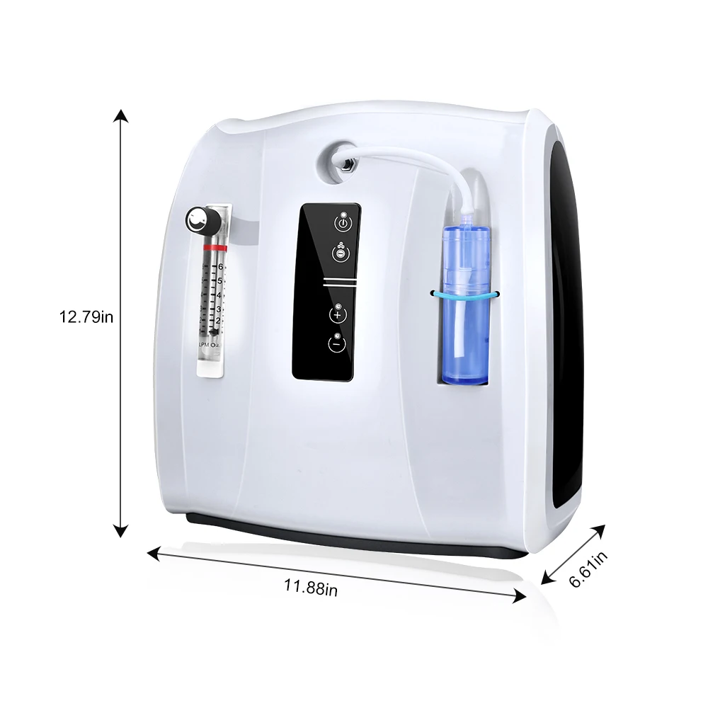 

AUPORO 1-6L/min Adjustable Oxygen Machine Portable Oxygen Concentrator Generator Home Air Purifier Home Travel Use EU/US Plug