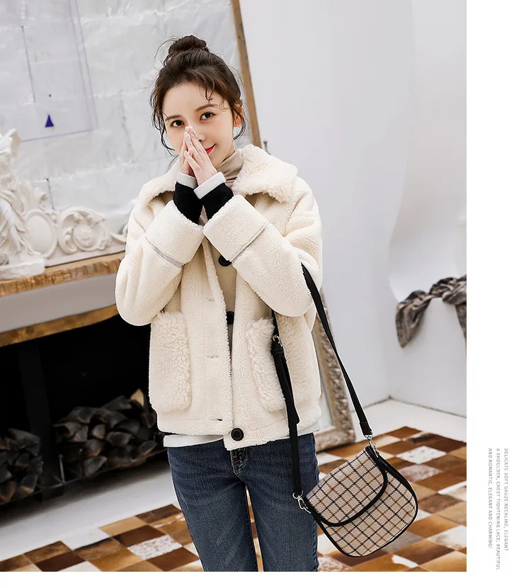 

Thick Parka Women Harajuku Korean Autumn Winter Streetwear Coat Spray-bonded Wool Coat Patchwork Jacket Abrigo Mujer Invierno