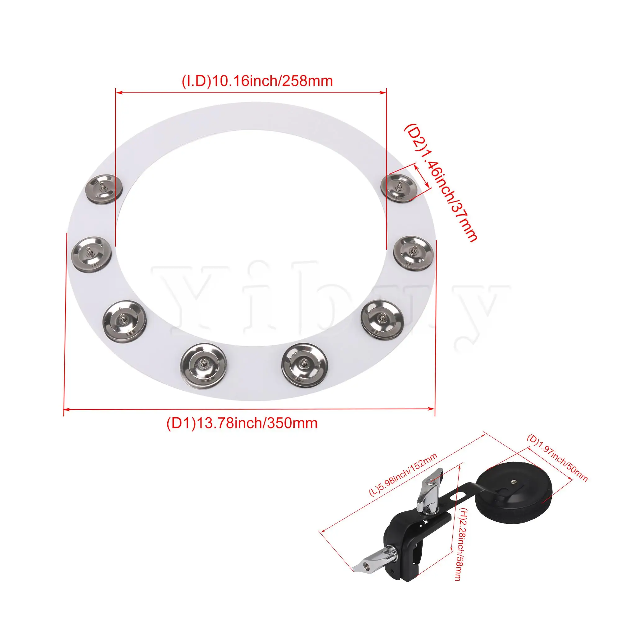 

Yibuy Metal 14 Inch Snare Drum Mute And Stainless Steel Snare Drum Tambourine