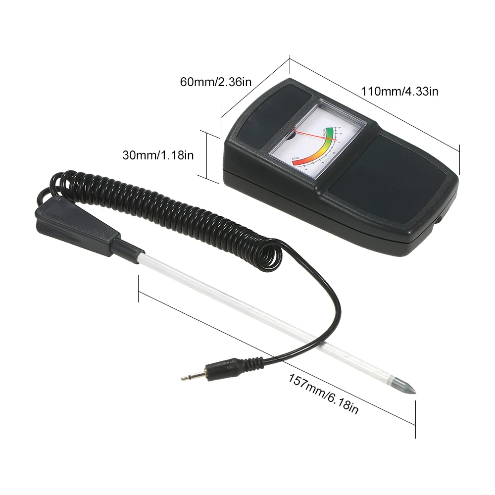 Измеритель pH и влажности почвы 2-в-1 анализатор кислотности щелочности съемный