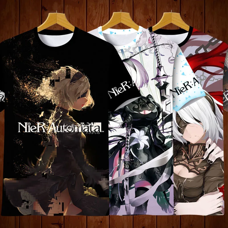 Аниме игра косплей одежда полноцветная футболка 2B 9S NieR:Automata мужская женская