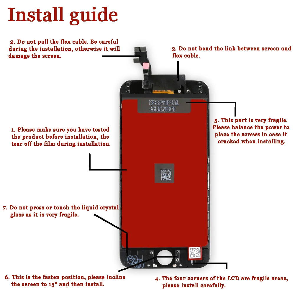 Replacement LCD For iPhone 6s Display Touch Screen White Digitizer 100% Grade AAA Quality Assembly Pantalla +Kit Tools | Мобильные