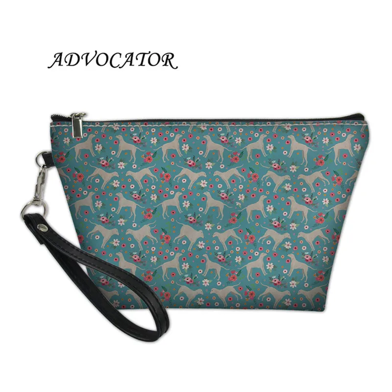 

Women Cosmetic Bag With Dog And Floral Print Make Up Cases Ladies Travel Handbag Zipper Pouch Pochette Maquillage