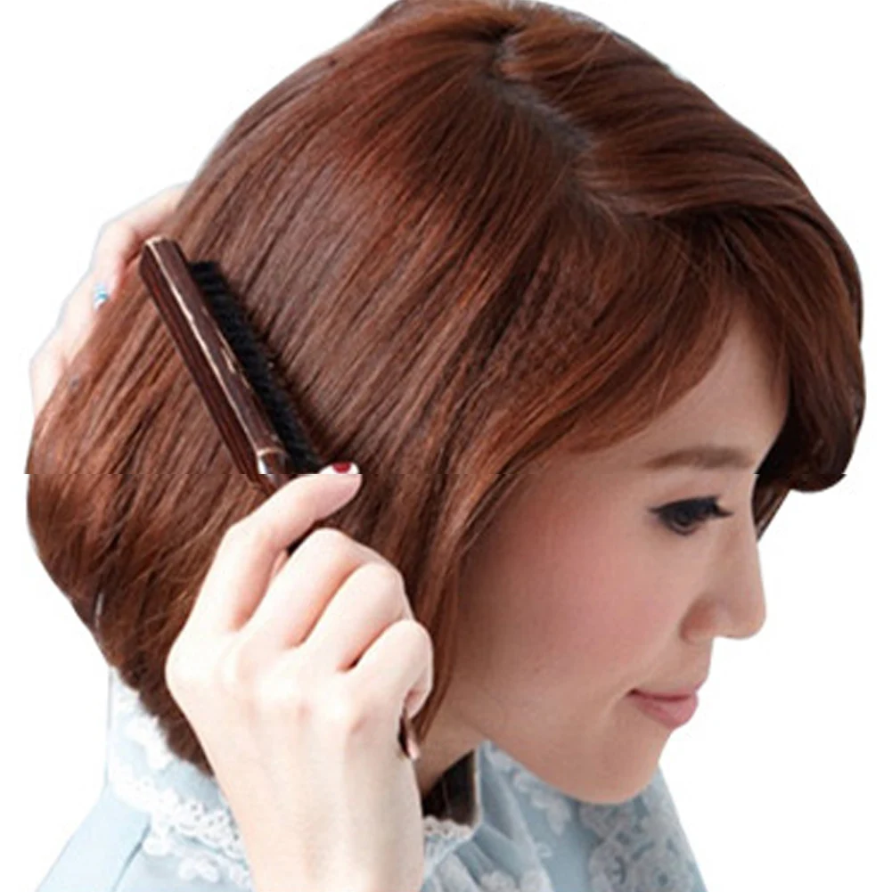 Деревянная расческа с 3 рядами ворса для волос инструмент укладки волос|Расчески|