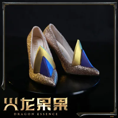 

Hot Sale Game LOL Star Guardian Syndra Dark Heads Lady Cosplay Costume Women Dress Halloween shoes