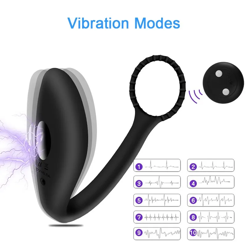 Электрический шок Анальный Вибратор Анальная пробка с пенисом кольцо массажер