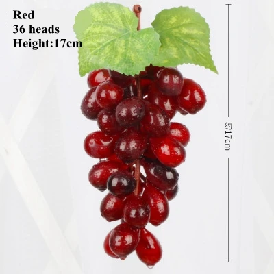Grape Red 36heads Искусственный фруктовый Овощной Детский развивающий магазин дисплей реквизит цветок модель украшения фотография ферма украшения реквизит - Цвет: Grape Red 36heads