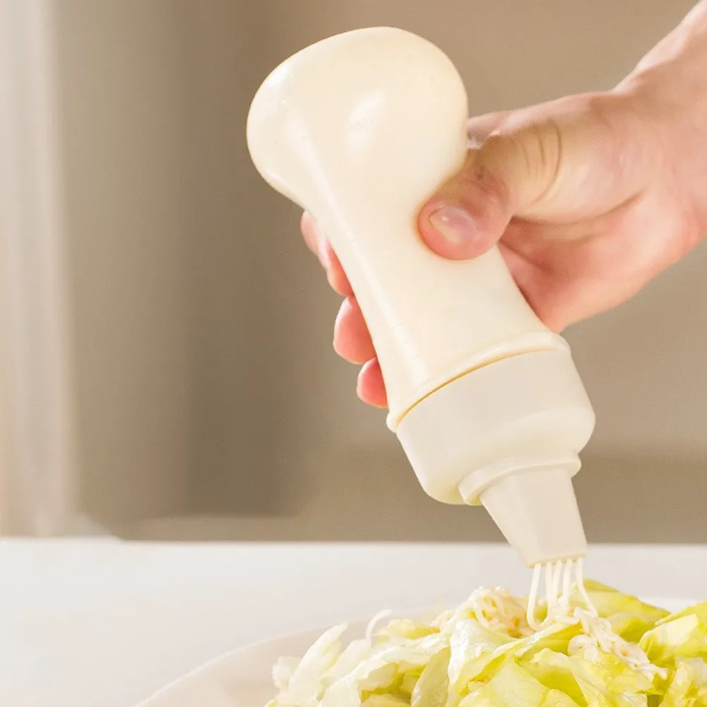 

350ml Squeeze Condiment Bottles With Dust Cover Lids Ketchup Mustard Hot Sauces Olive Oil Bottles Kitchen Accessories