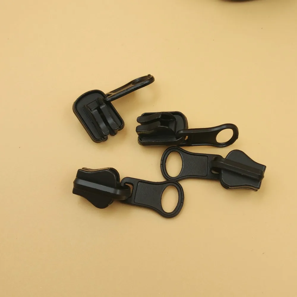 Бесплатная доставка 3 # черные двухсторонние двойные ползунки для застежки