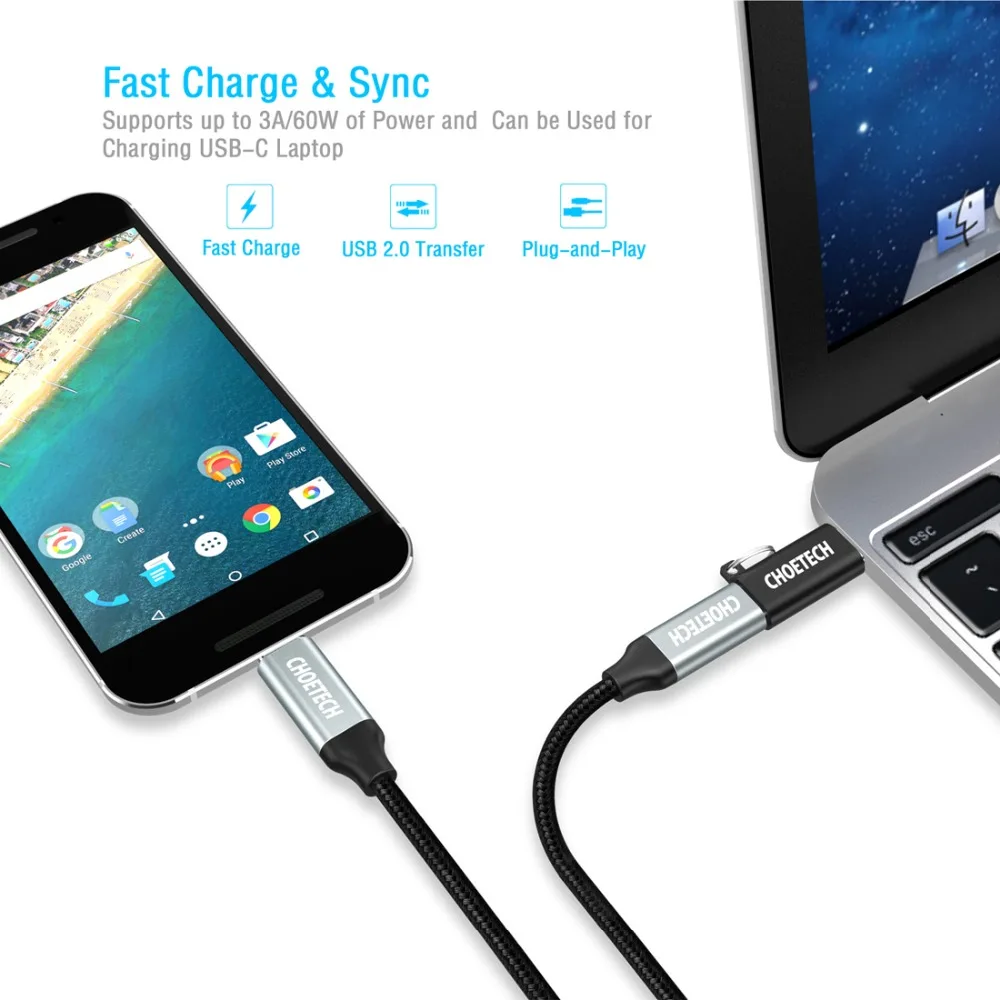 CHOETECH USB C к концентратор адаптер Конвертер Разъем для Google Pixel xiaomi samsung