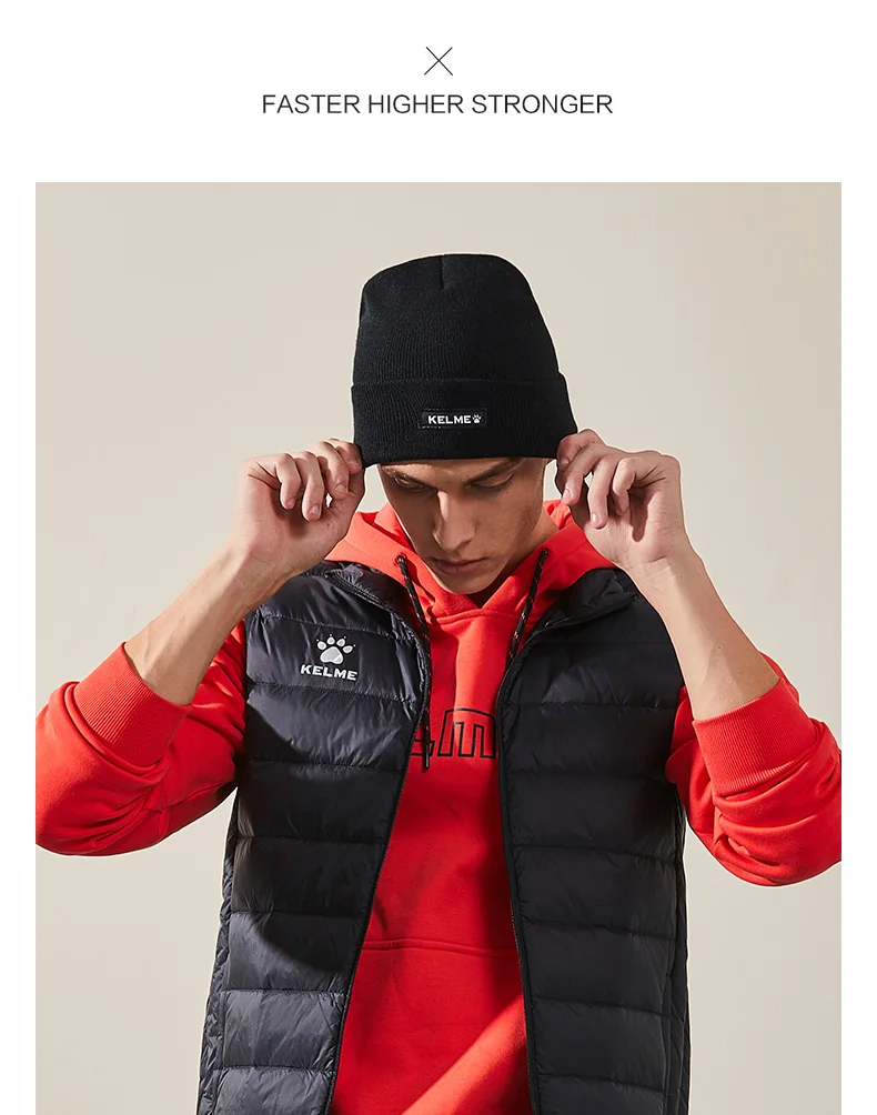 KELME, новинка, уличная, унисекс, теплая шапка, осень и зима, вязаные шапки для мужчин, спортивные, простой стиль, кепка, мягкая шапка, 9886506