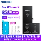 Аккумулятор NOHON для iPhone X, сменная батарея большой емкости для телефона iPhone 6, 6S, 7, 8 Plus, XR, XS, MAX SE, 2020, 5 цветов