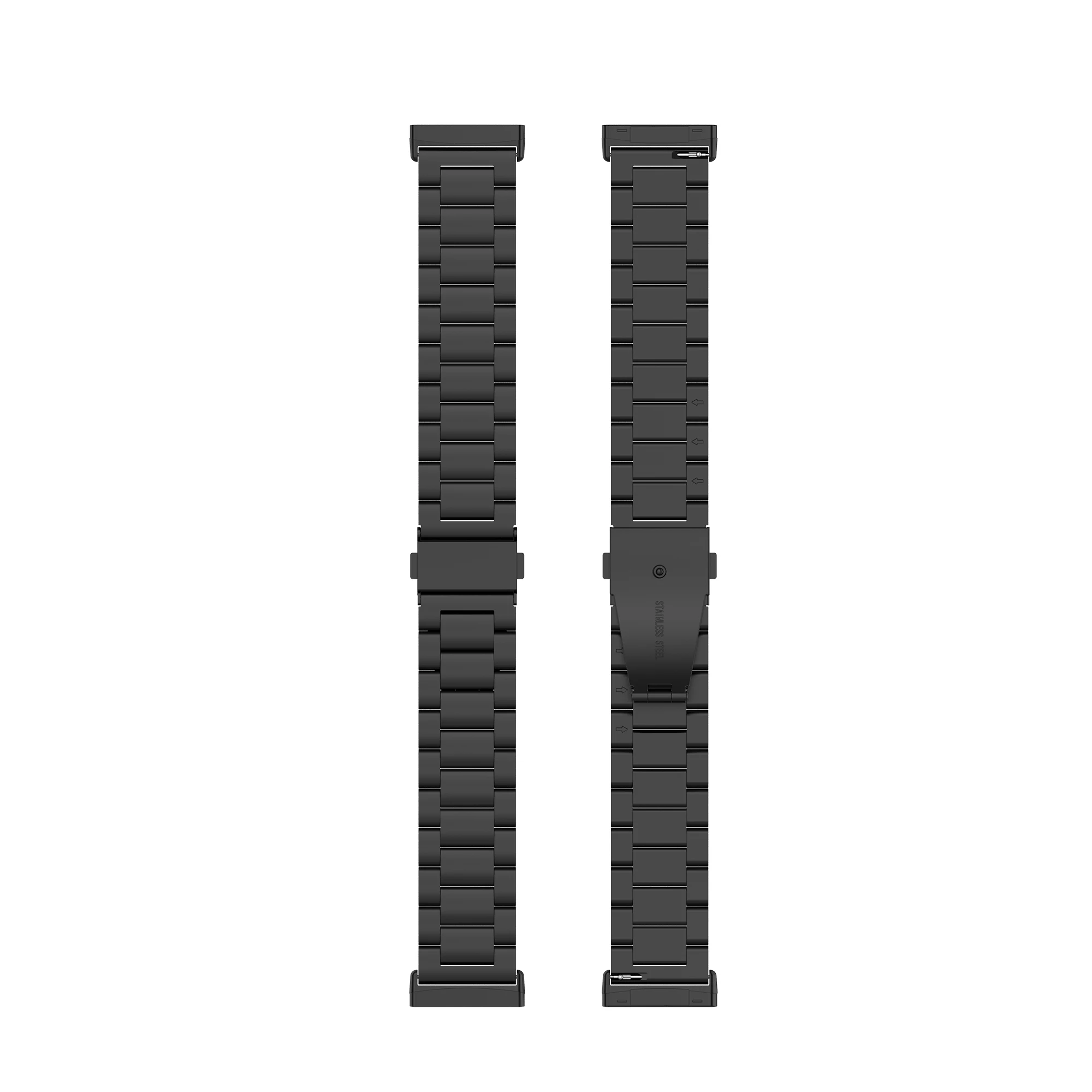 

For Fitbit Versa 3 Metal Three-bead Stainless Steel StrapClassic Atmospheric Wristband For Fitbit Sense Replacement Accessories