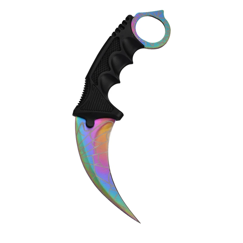 Real Counter Strike Karambit Knife Fixed Blade Lore Sheath Tiger Tooth Rainbow Tactical Survival Tool Hunting Knifes | Инструменты