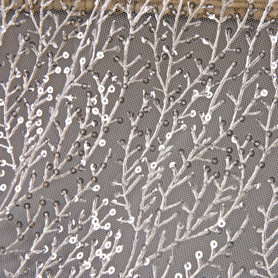 5 ярдов Новая ветка блесток сетка ткань с блестками для вышивки свадьбы шифон