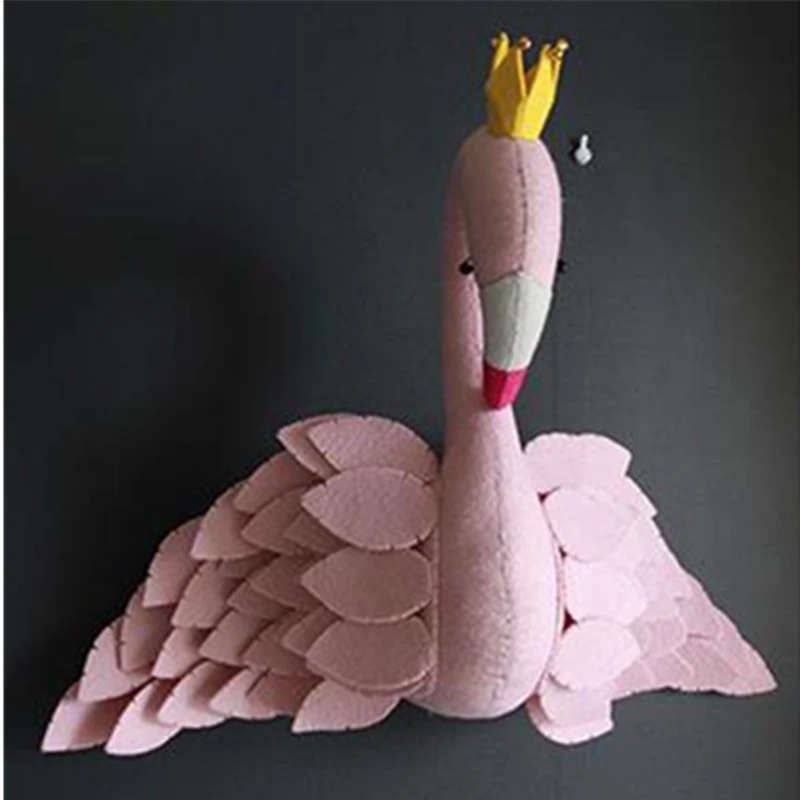 3D голова животного игрушка настенный лебедь украшение на стену мягкая кукла