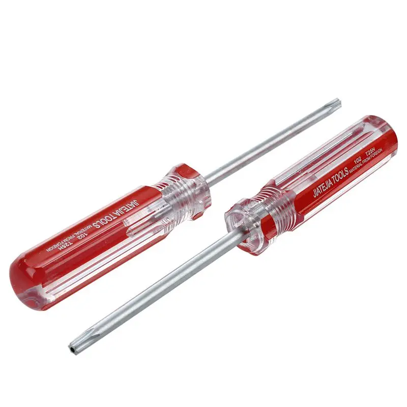 

GTBL 2 Pcs Red Clear Antislip Handle 4mm Magnet Tip T25 Security Torx Screwdrivers