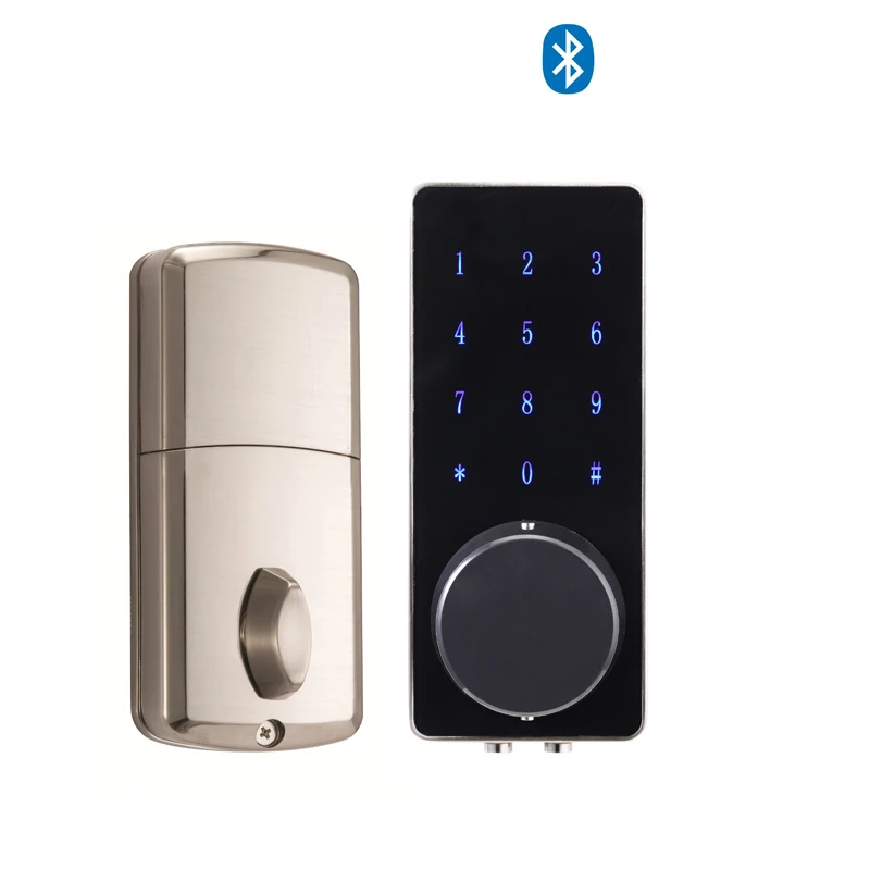 Серебристый Jcsmarts дома Cerradura Electronica электронный дверной замок Bluetooth Serrure de Porte с цифровой клавиатурой - Цвет: Серебристый