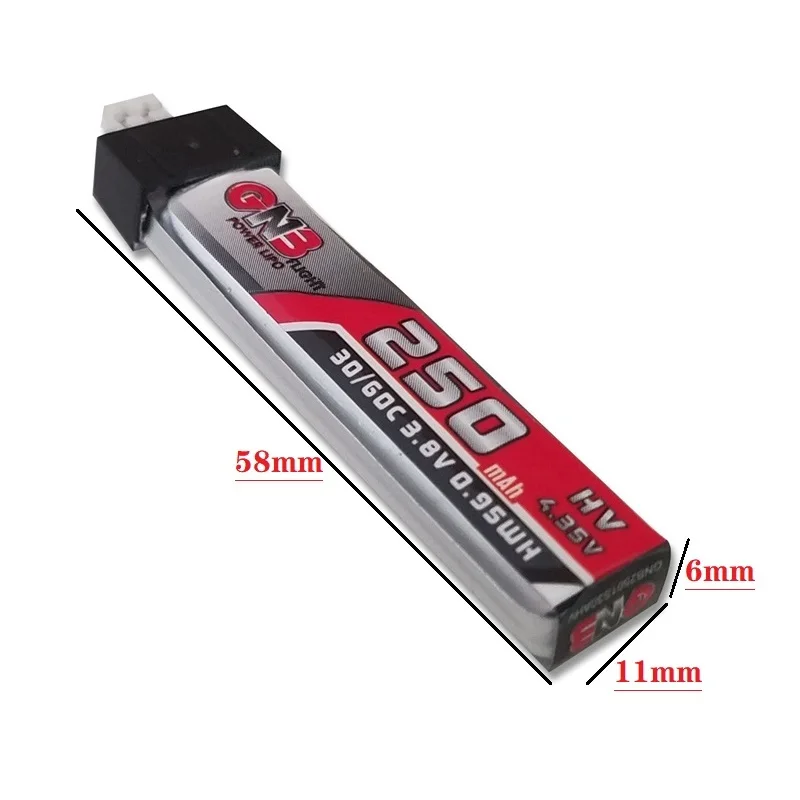 2/4/6/8 шт. GAONENG 250 мАч 1S 3 8 в 30C/60C 4 35 HV Lipo аккумулятор для QX65 Blade Nano QX CPX MSR Индуктивный FPV