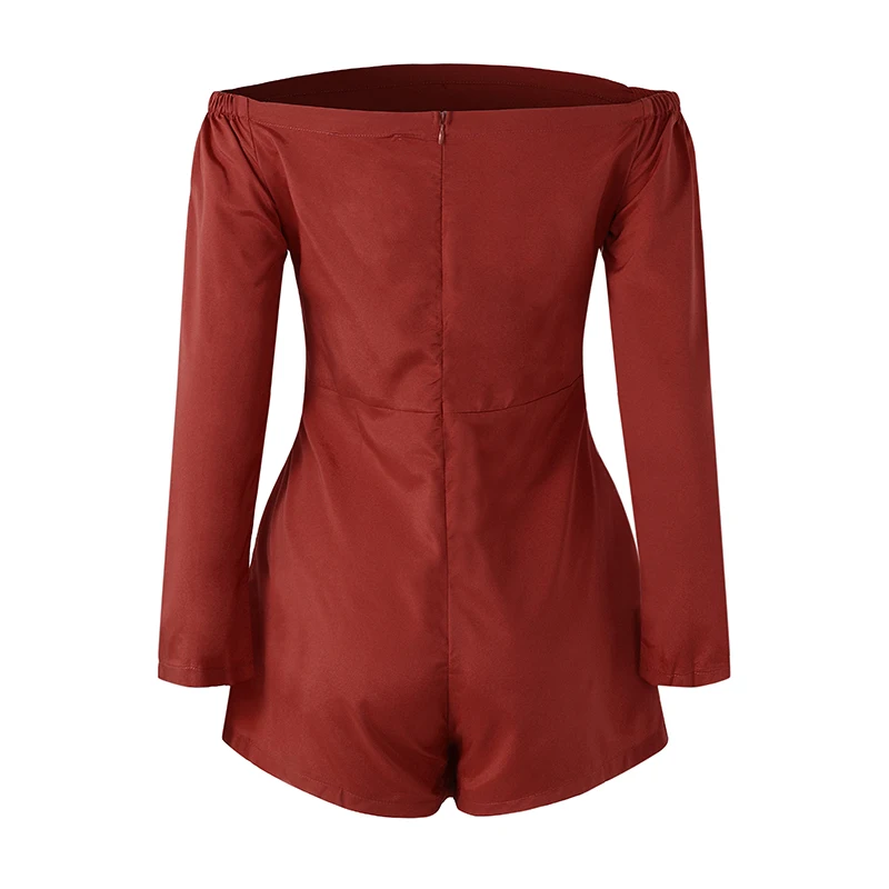 

Celmia Womens's Off Shoulder Jumpsuits 2021 Spring Sexy Short Rompers Casual Solid Playsuits Long Sleeve Plus Size Overalls 5XL