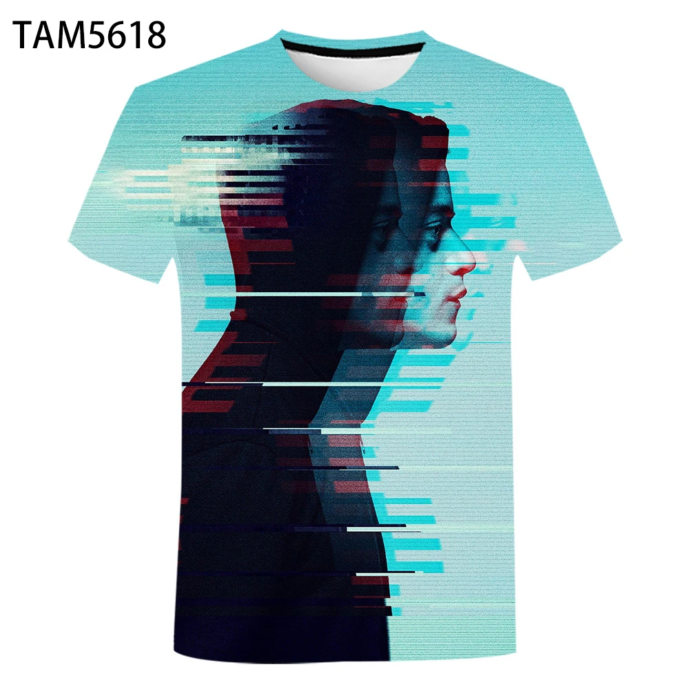 Mr. Робот для мужчин и женщин Удобная дышащая одежда Веселая Футболка 3D Печать