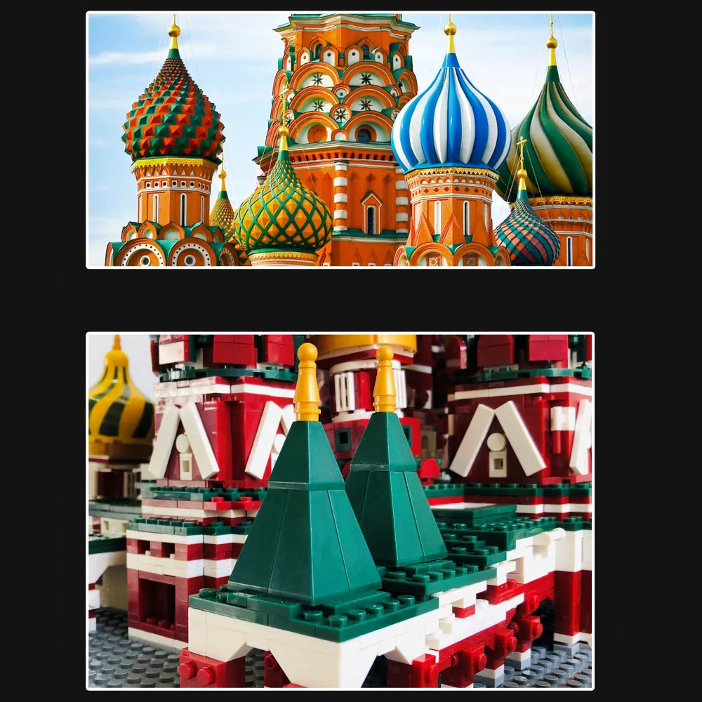 

Expert Creator Saint Basil's Cathedral 3213Pcs Moc Modular Model London Bridge Building Blocks Bricks Notre Dame Cathedral Pairs