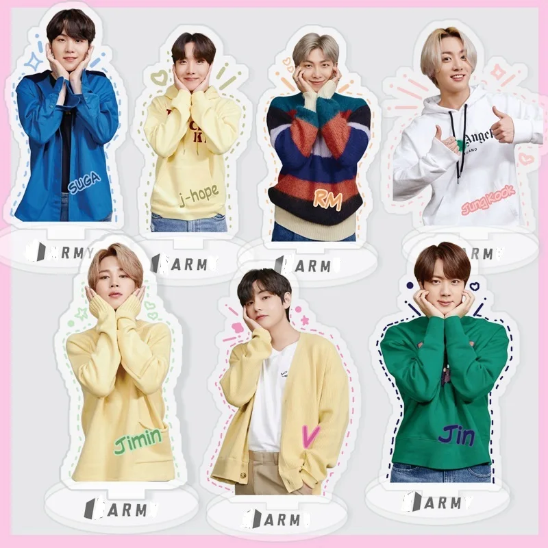 

KPOP Bangtan Boys Creative Acrylic Stand Up Stop Sign Tablecard K-POP JK V JIN SUGA Fan Favorites New Korea Group Thank You Card