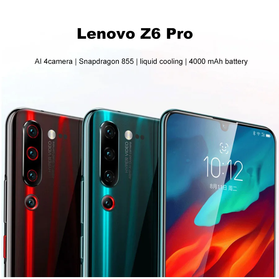 Мобильный телефон Lenovo Z6 Pro Snapdragon 855 8 ГБ 128 6 39 дюйма 4000 мАч 48 МП 4G LTE|Смартфоны| |