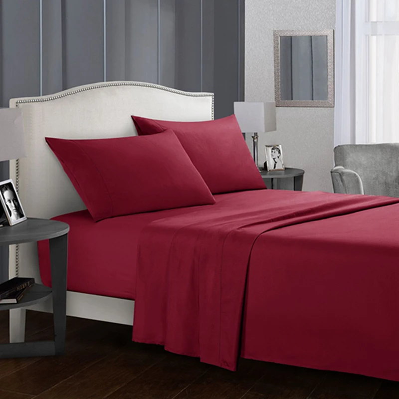 

Inyahome Bed Queen Sheet & Pillowcases Set - 4 Piece Set - Microfiber 1800 Thread Count Extra Soft for Hotel Dorm Room