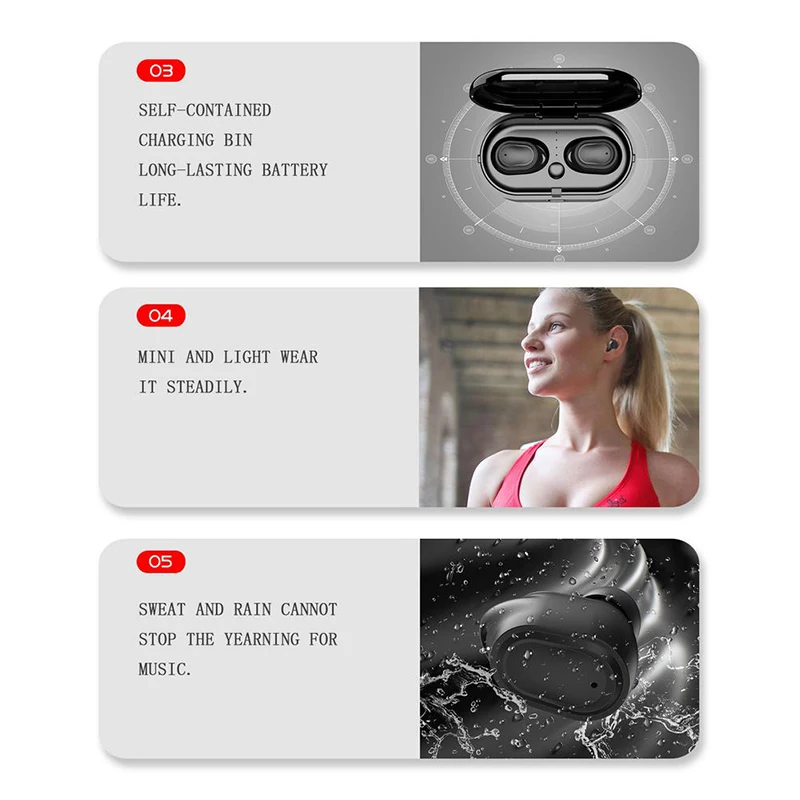 VAORLO AIR2 Bluetooth наушники TWS True Беспроводные спортивные 3D Стерео шумоподавление