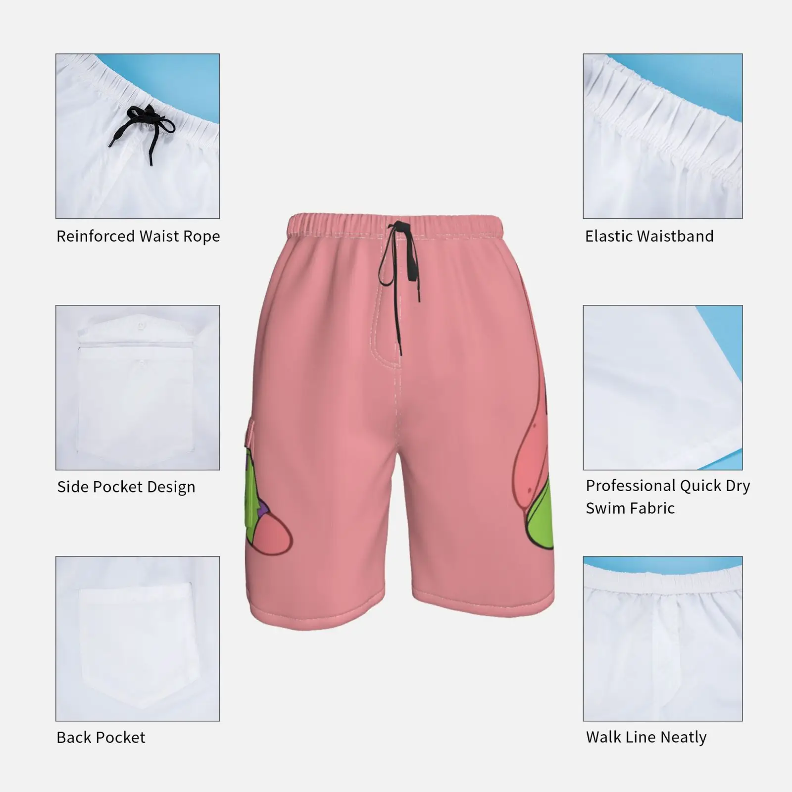 Пляжные шорты с удивленными звездами животными гиком нердом шутка забавный