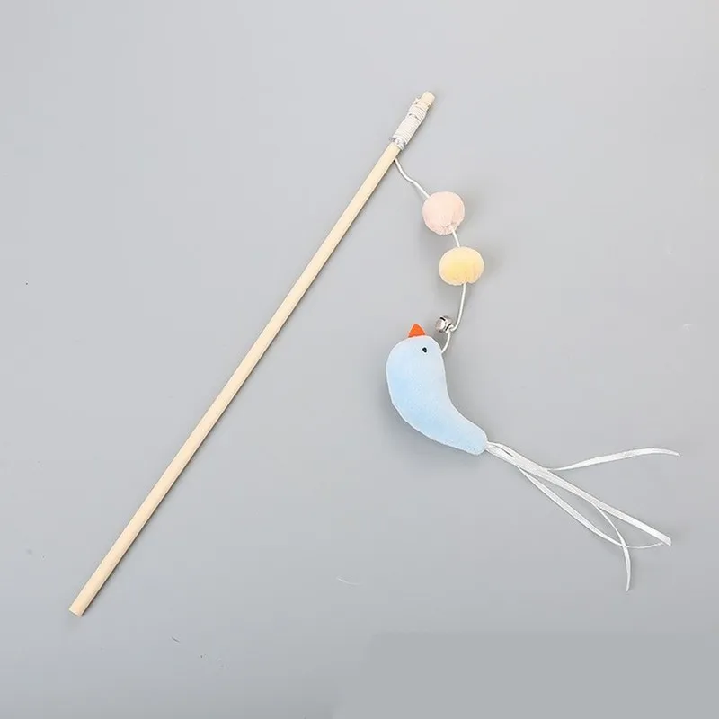 Забавная игрушка для кошек милый деревянный полюс птица рыба Бабочка милая