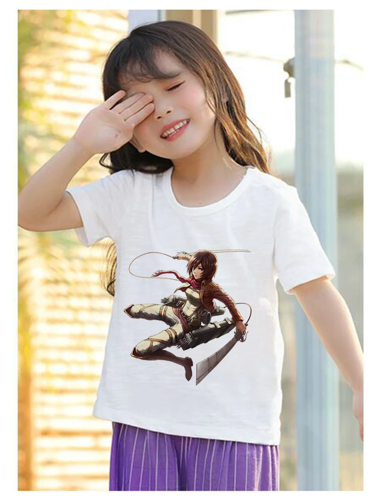 Детская футболка с принтом атака на Титанов отличные Детские Топы коротким