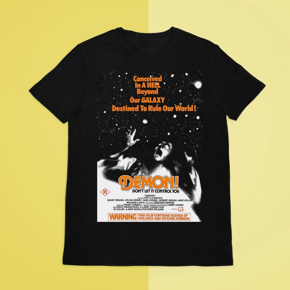 Футболка с надписью Demon- God Said me to Культовая женская рубашка на Хэллоуин ретро