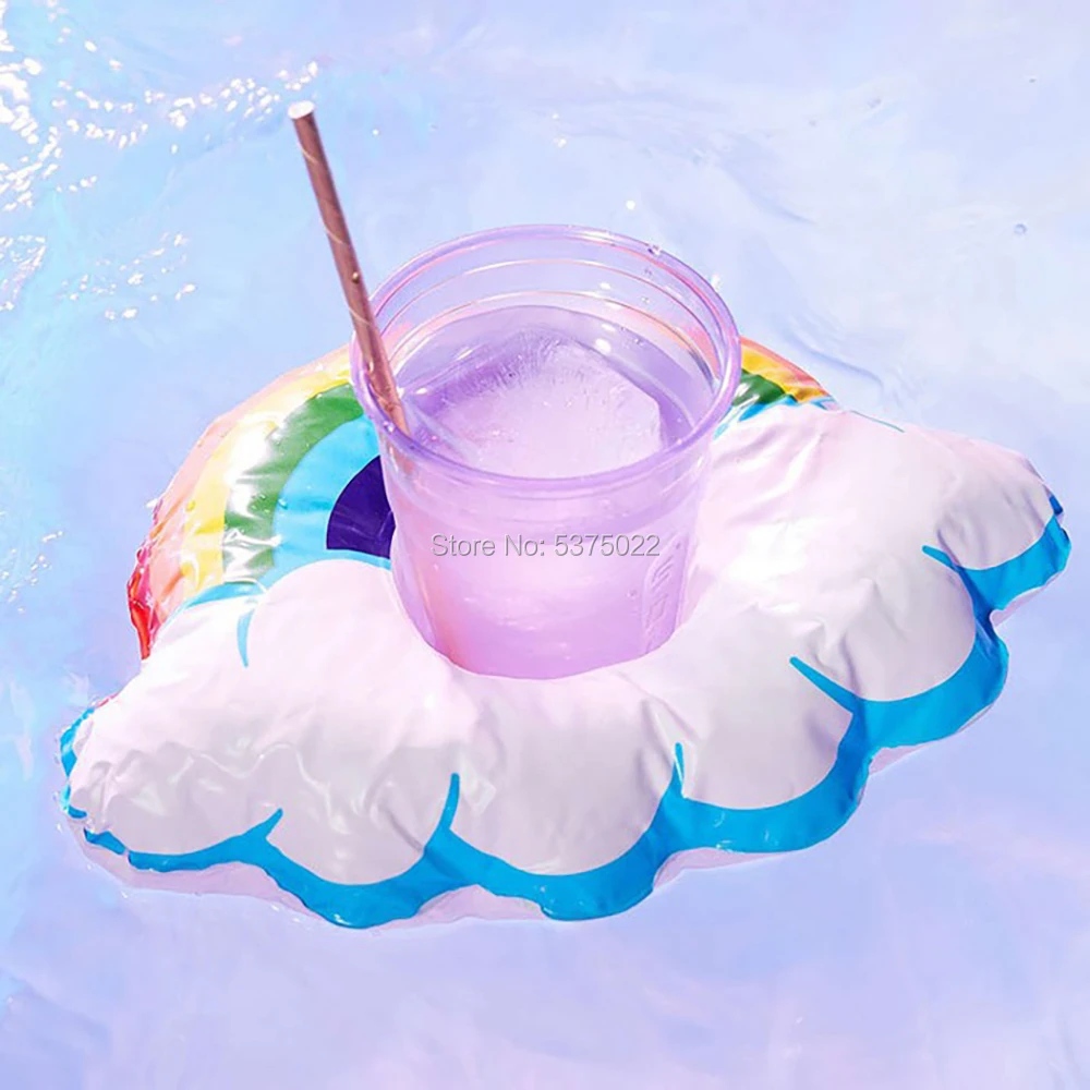 Надувной подстаканник Rainbow Cloud держатель для плавательных напитков бутылка пляжа