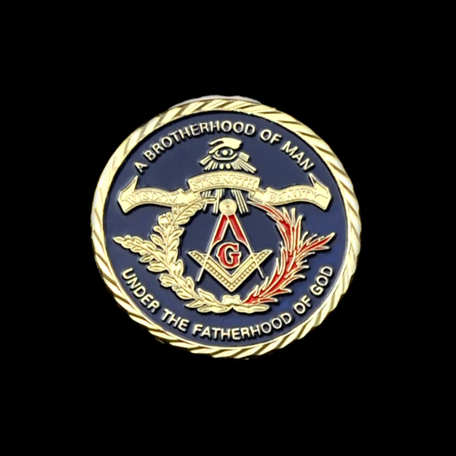 Позолоченная монета коллекция европейских масонцев братство круглые синие