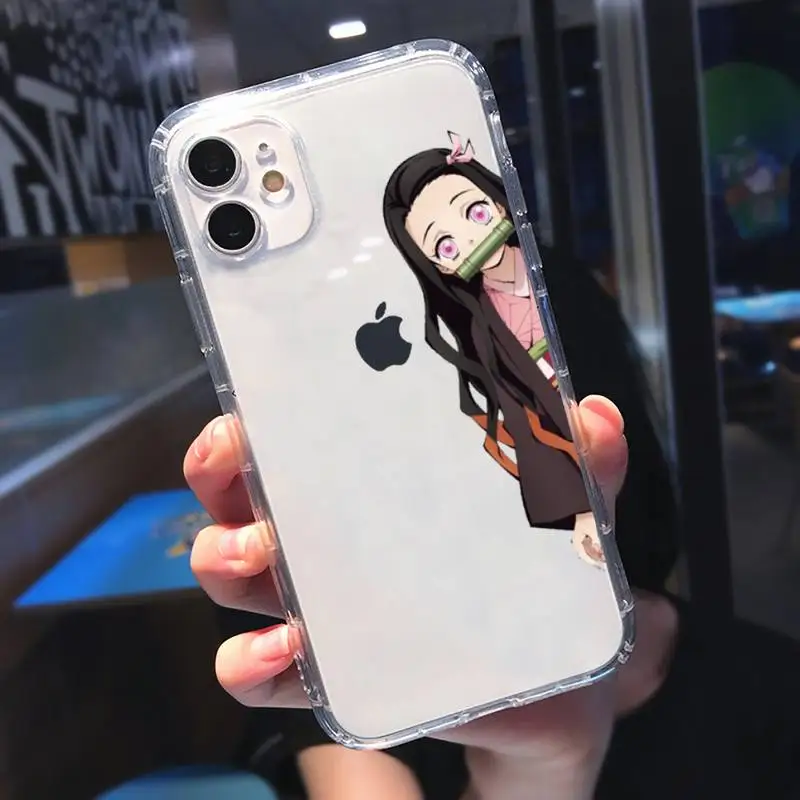 

Cute Japan Demon Slayer Phone Case Transparent for iPhone 11 12 mini pro XS MAX 8 7 6 6S Plus X 5S SE 2020 XR