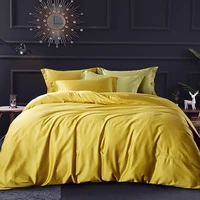 luxury duvet cover set cotton solid color bed linen 4pcs queen size 200x230cm