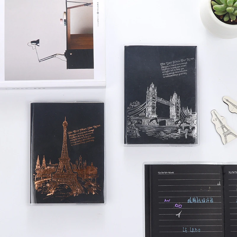 DL креативные канцелярские принадлежности железная башня черный блокнот с