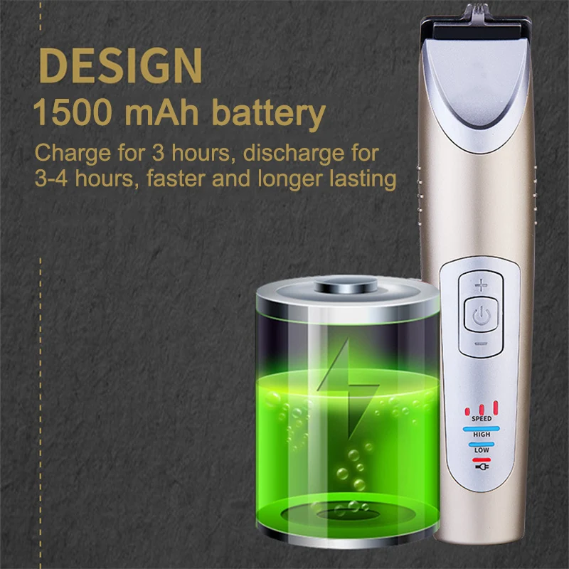 

Professional Electric Hair Clipper Rechargeable Hair Trimmer Hair Cutting Machine with Large Battery Capacity KG66