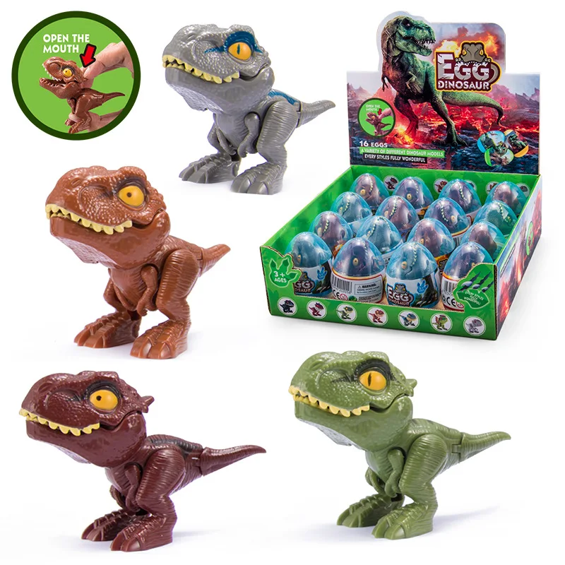 Huevo de dinosaurio de juguete para ni&ntilde;os, modelo creativo de Tiranosaurio, 1/16 piezas, regalo para ni&ntilde;os-0