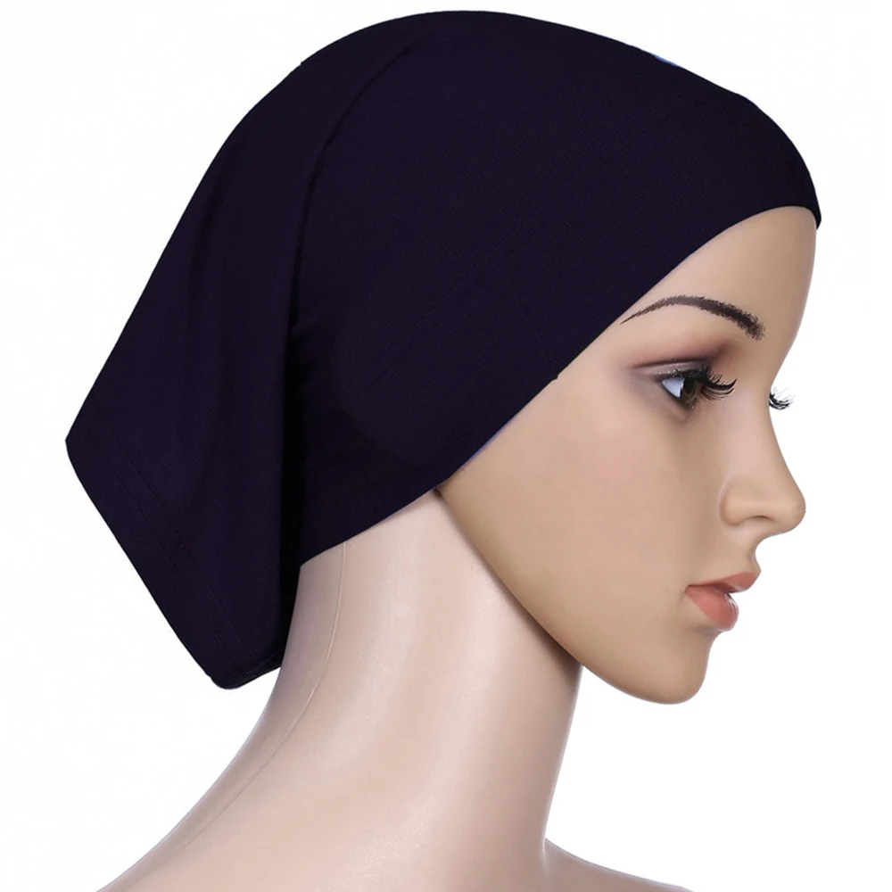 2021 Muslim Women Hijab Cloth Balck White Summer Head Scarf Chiffon Islam Turban Headscarf Jersey Chouchou Inner Amira Cap | Тематическая