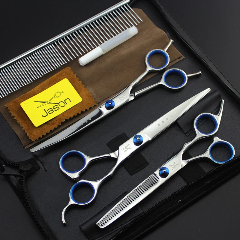 7 дюймов Профессиональный набор ножниц для груминга домашних животных прямые и