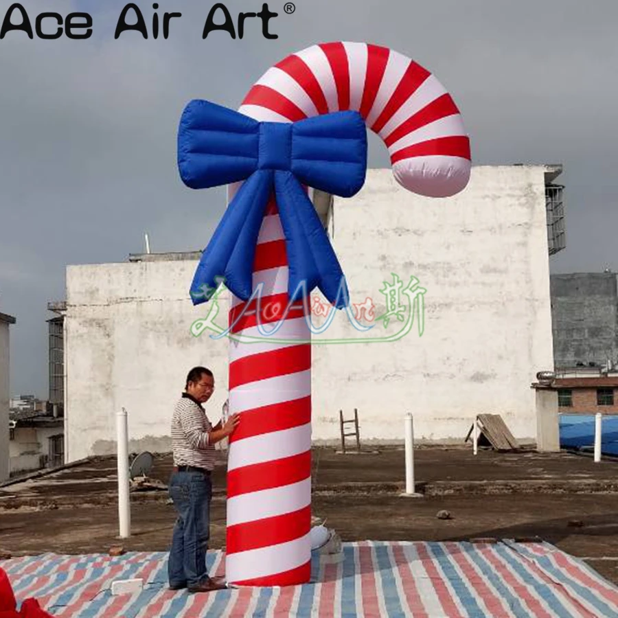 

Wholesale Christmas decoration inflatable candy cane,standing candy with free blower for party can be customized