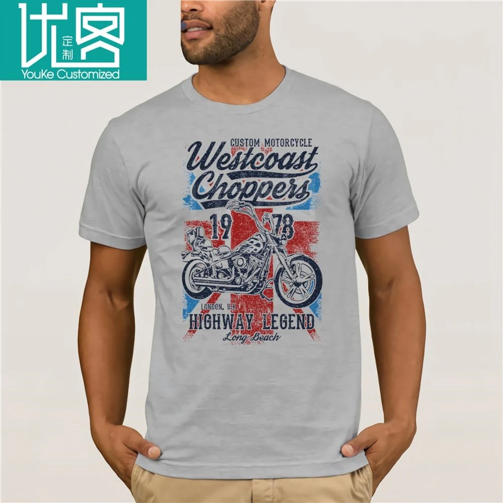 Футболка Divertente Uomo Maglietta Con Stampa Motori West Coast Choppers настроенная Мужская футболка с
