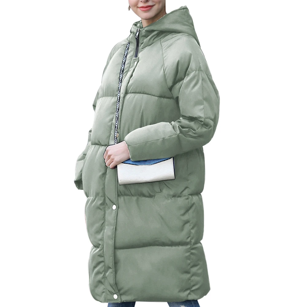 Army Green 2 CYSINCOS, стиль, Трендовое пальто для женщин, зимняя куртка с хлопковой подкладкой, теплое Макси-пальто, женское длинное пальто, парка, Женская куртка - Цвет: Army Green 2