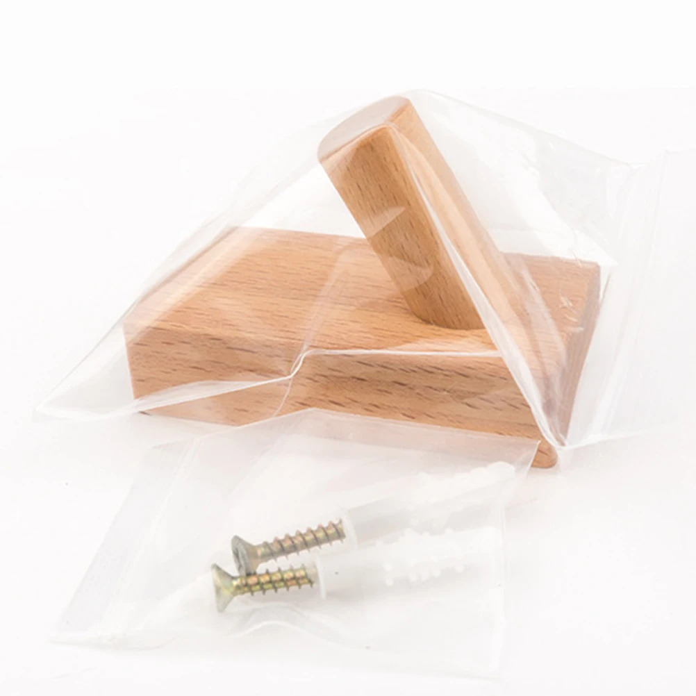 Крючок из твердой древесины креативный клейкий крючок для задней двери вешалка